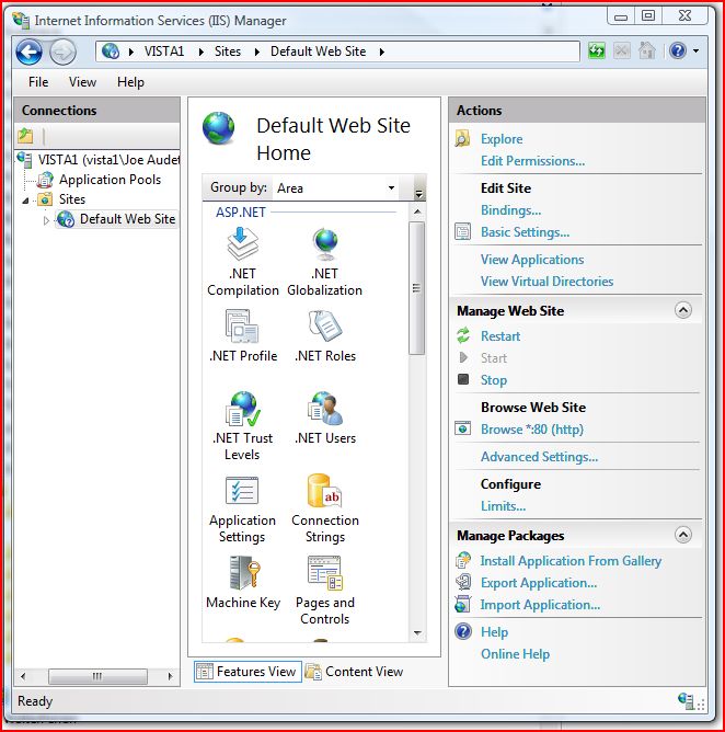 IIS screen shot