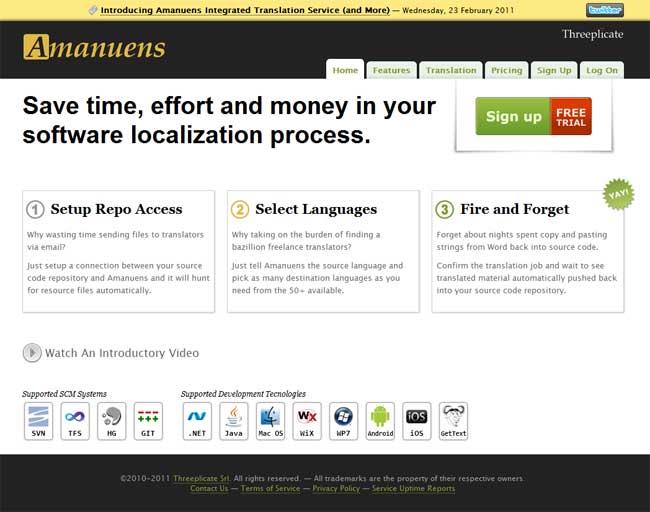 screen shot of amanuens