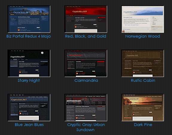 screen shot of skin thumbnails