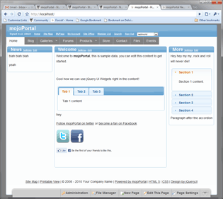 screen shot of jqueryui skin