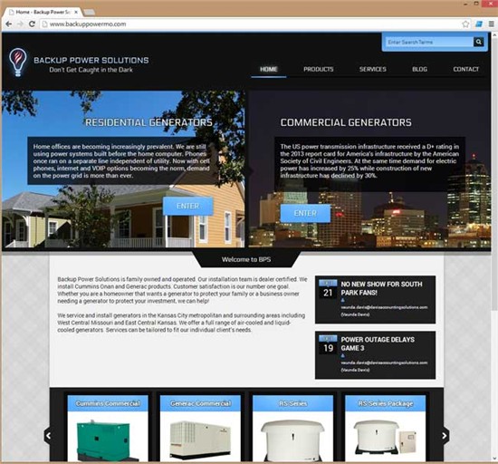 Backup Power Solutions - Website Designed by i7MEDIA