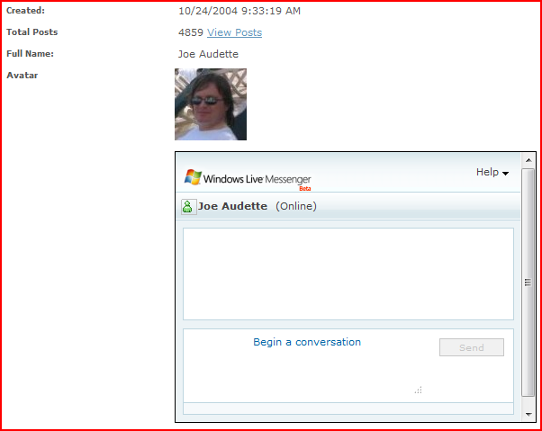 live messenger web control screenshot