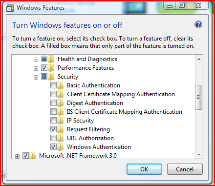 IIS Request filerting install screen shot