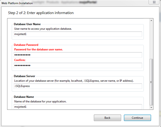 creating a new database and database user