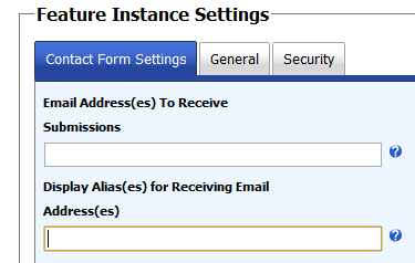 contact form settings