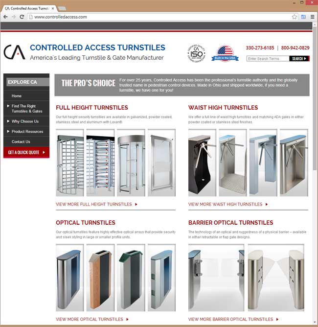 Controlled Access Turnstiles website