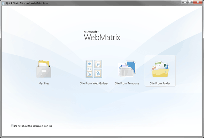WebMatrix site from folder