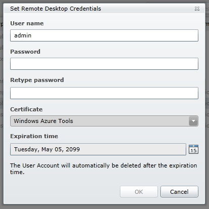 set credentials for remote access