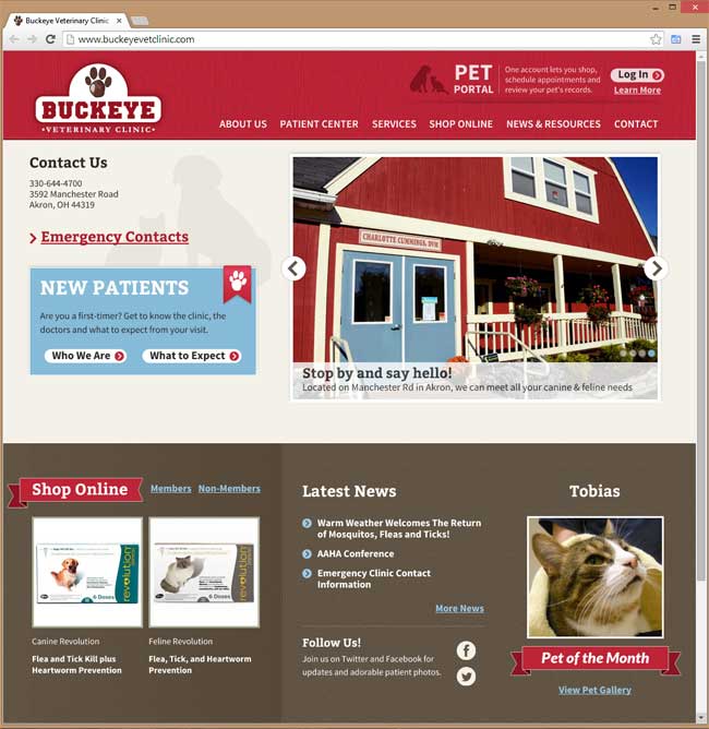 Buckeye Veterinary Clinic website