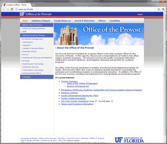 UF Office of the Provost